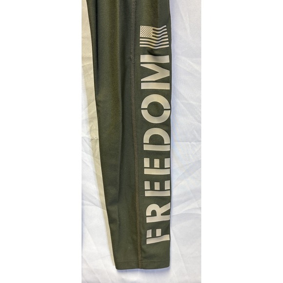 Under Armour Freedom Compression Leggings Women Olive Green HeatGear Size SM - Picture 2 of 6